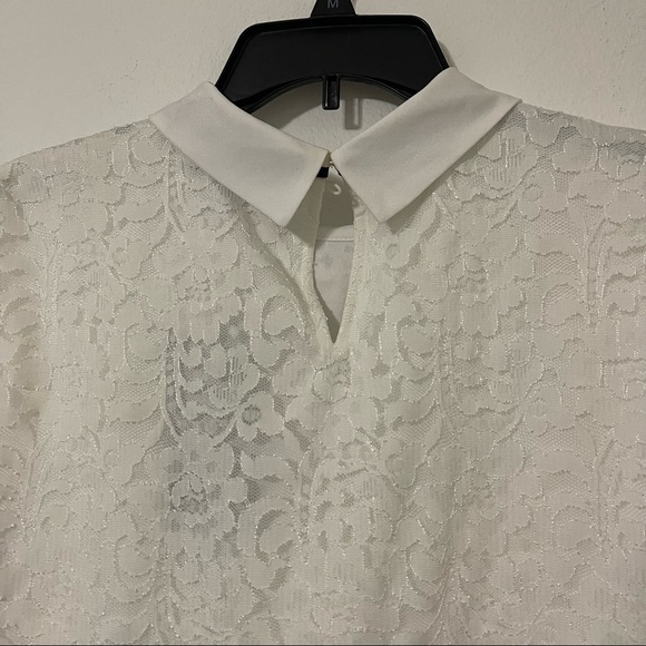 Karl Lagerfeld Paris Lace white Collar Blouse Size S. - Picture 6 of 16